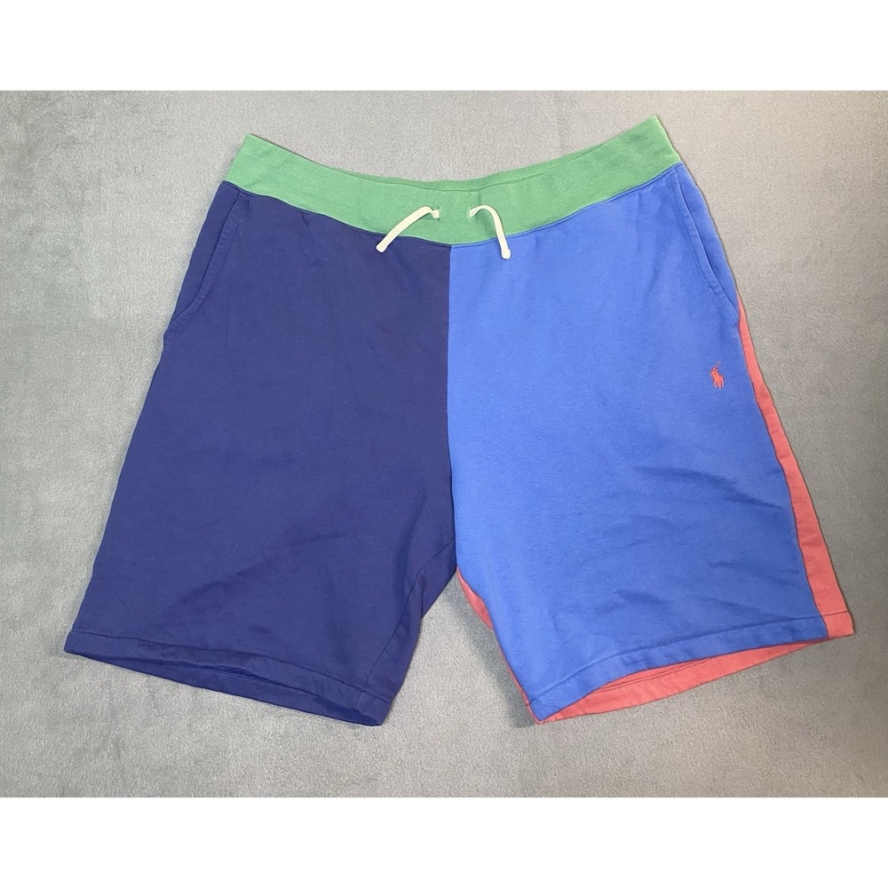Polo Ralph Lauren Fleece Multi Color Blocked Shorts Men's 3XLT (Tall) Athleisure